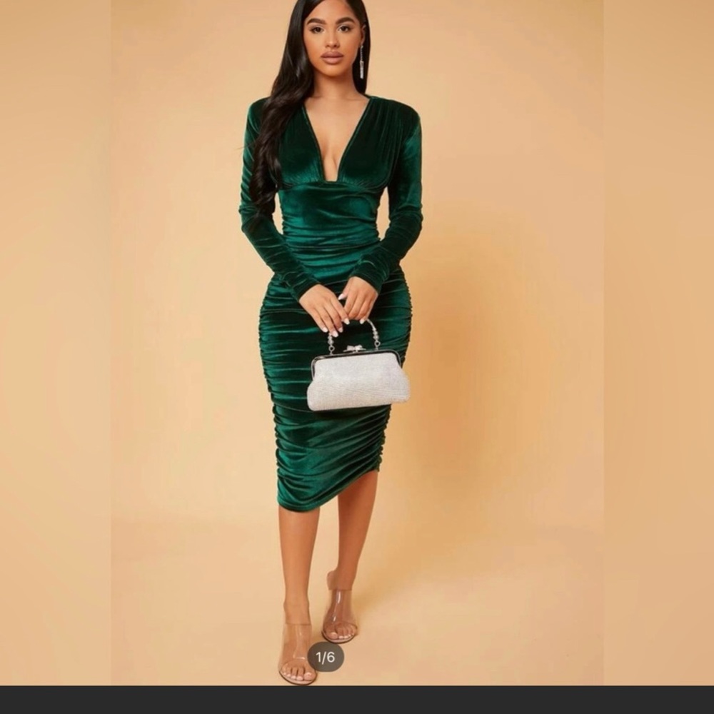 Shein velvet knee length dress.